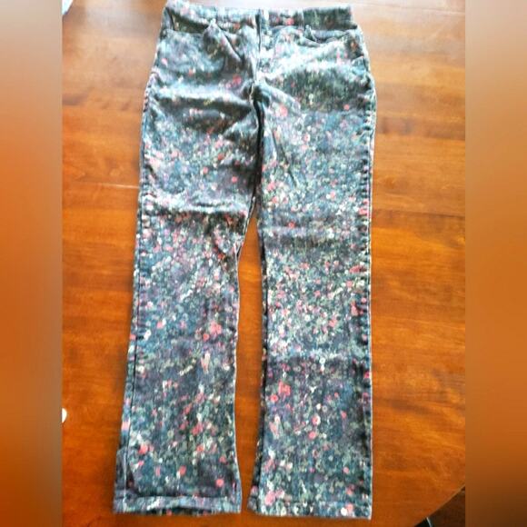 Gloria Vanderbilt 14 girls‎ floral multi color jeans - Picture 1 of 5